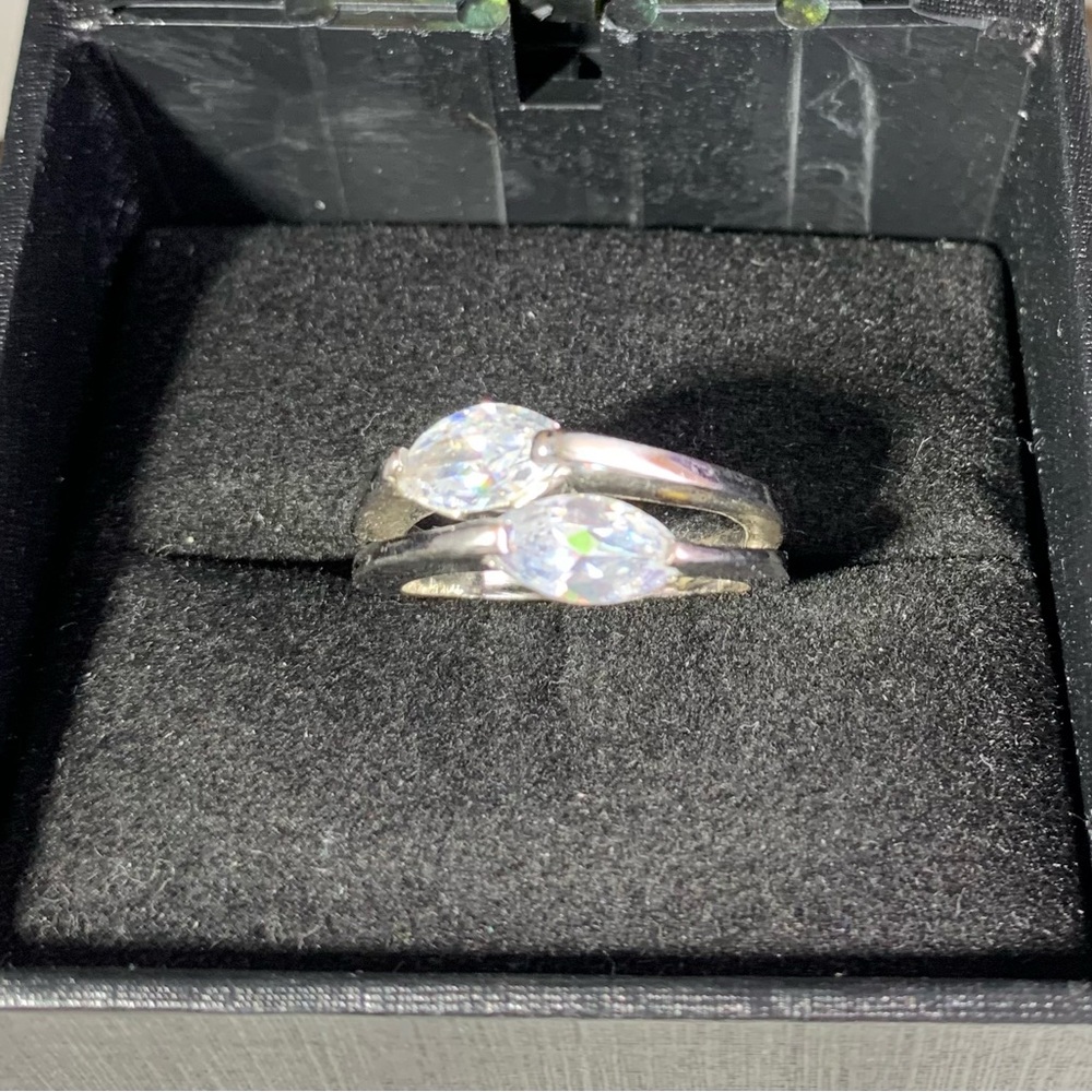 Lia Sophia Silver Ring  with Clear CZ Stones